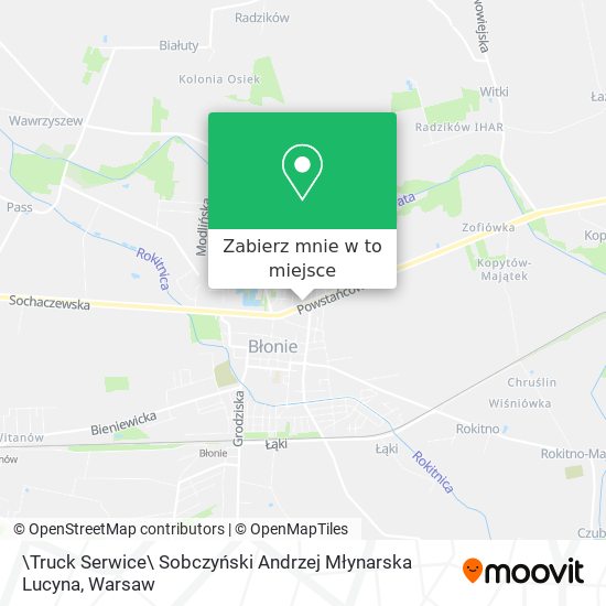 Mapa \Truck Serwice\ Sobczyński Andrzej Młynarska Lucyna