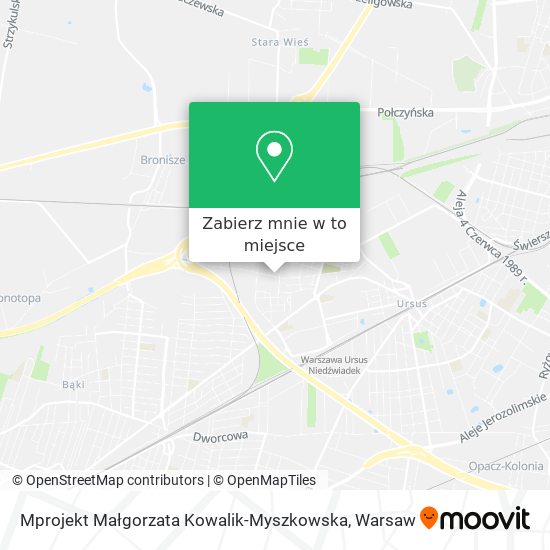 Mapa Mprojekt Małgorzata Kowalik-Myszkowska