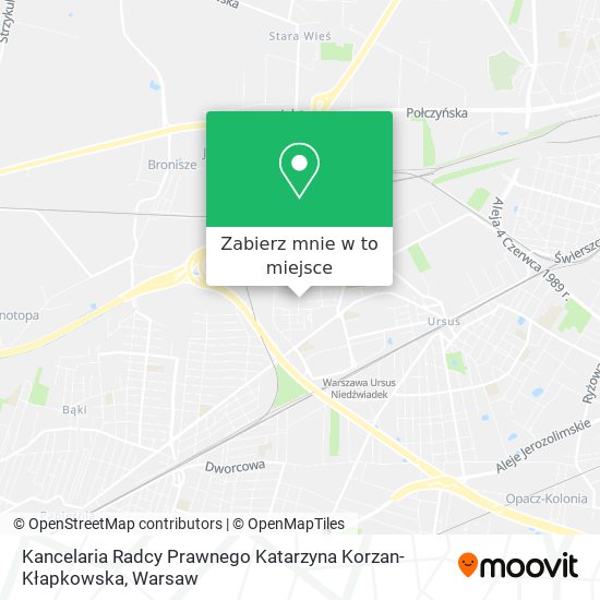 Mapa Kancelaria Radcy Prawnego Katarzyna Korzan-Kłapkowska