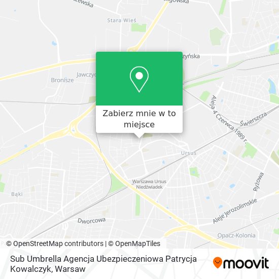 Mapa Sub Umbrella Agencja Ubezpieczeniowa Patrycja Kowalczyk