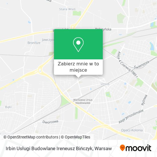 Mapa Irbin Usługi Budowlane Ireneusz Bińczyk