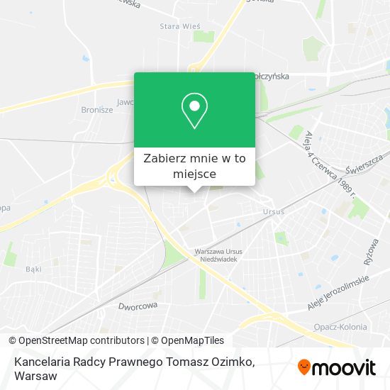 Mapa Kancelaria Radcy Prawnego Tomasz Ozimko