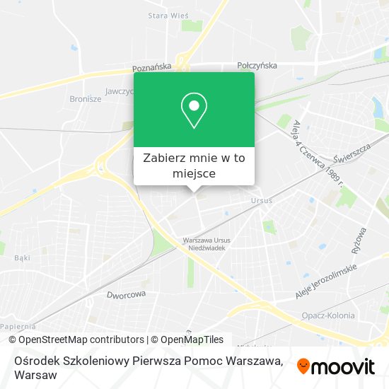 Mapa Ośrodek Szkoleniowy Pierwsza Pomoc Warszawa