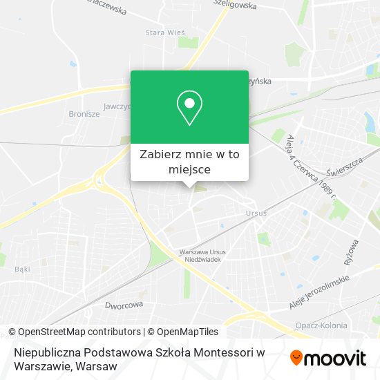 Mapa Niepubliczna Podstawowa Szkoła Montessori w Warszawie