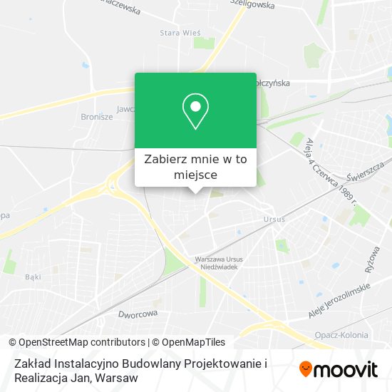 Mapa Zakład Instalacyjno Budowlany Projektowanie i Realizacja Jan