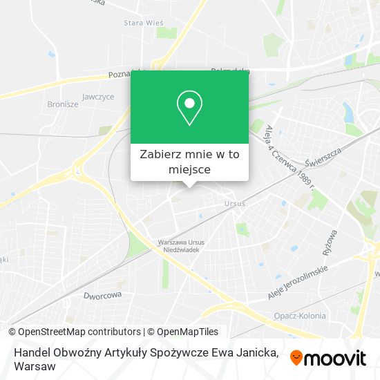 Mapa Handel Obwoźny Artykuły Spożywcze Ewa Janicka