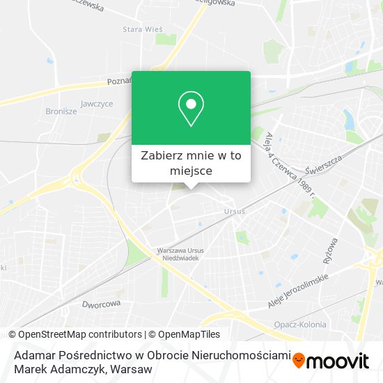 Mapa Adamar Pośrednictwo w Obrocie Nieruchomościami Marek Adamczyk