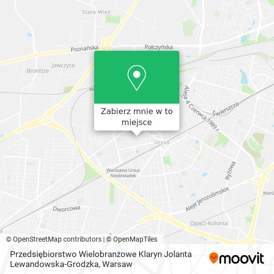 Mapa Przedsiębiorstwo Wielobranżowe Klaryn Jolanta Lewandowska-Grodzka