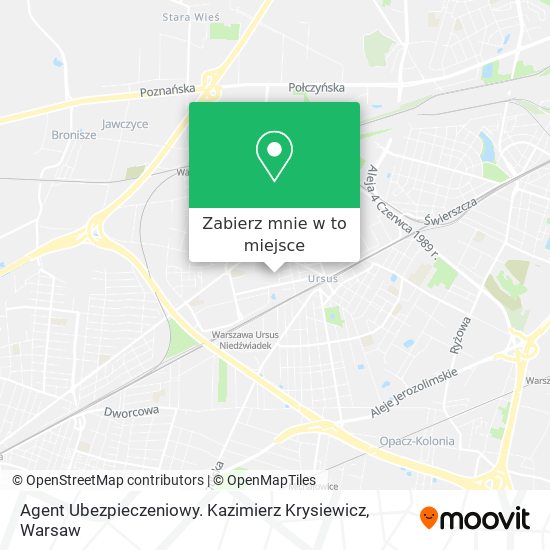 Mapa Agent Ubezpieczeniowy. Kazimierz Krysiewicz