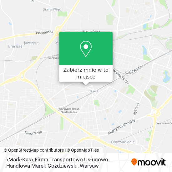 Mapa \Mark-Kas\ Firma Transportowo Usługowo Handlowa Marek Goździewski