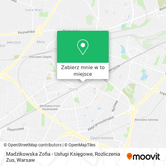 Mapa Madzikowska Zofia - Usługi Księgowe, Rozliczenia Zus