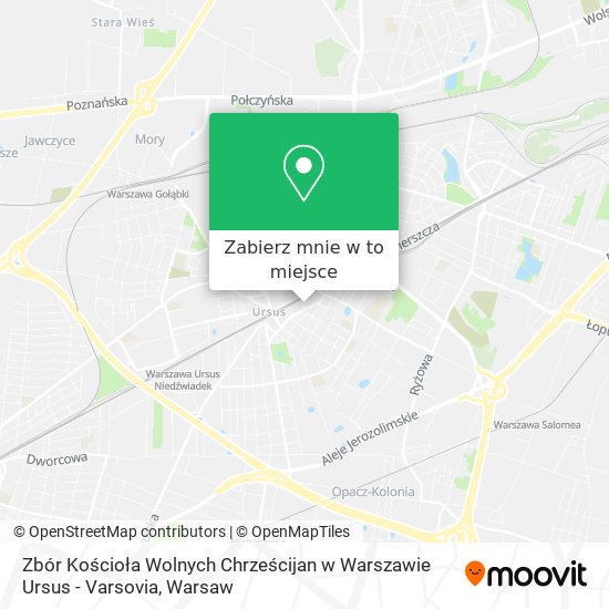 Mapa Zbór Kościoła Wolnych Chrześcijan w Warszawie Ursus - Varsovia