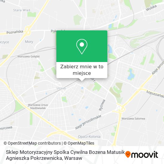 Mapa Sklep Motoryzacyjny Spolka Cywilna Bozena Matusik Agnieszka Pokrzewnicka