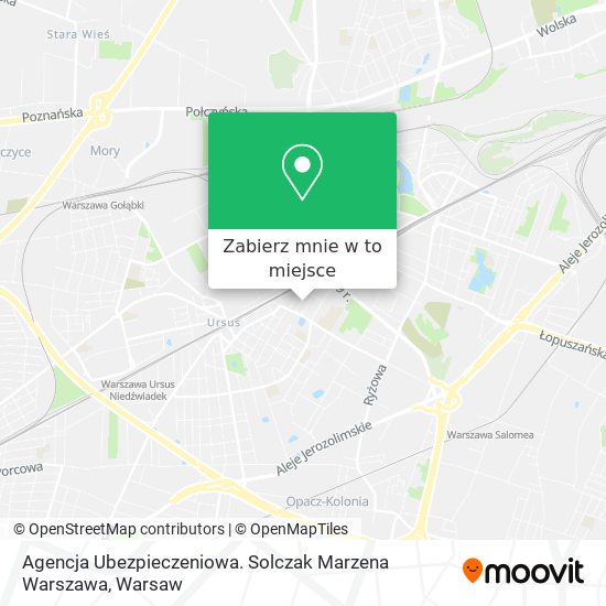 Mapa Agencja Ubezpieczeniowa. Solczak Marzena Warszawa