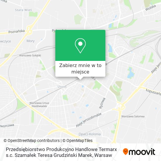 Mapa Przedsiębiorstwo Produkcyjno Handlowe Termarx s.c. Szamałek Teresa Grudziński Marek