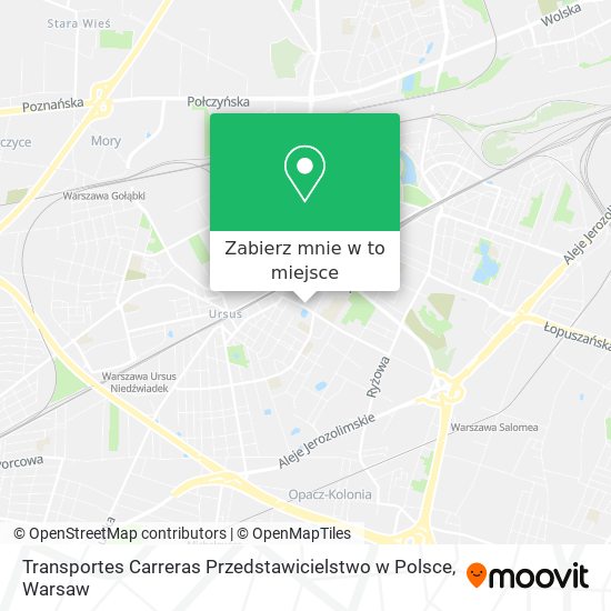 Mapa Transportes Carreras Przedstawicielstwo w Polsce