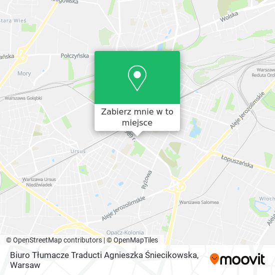 Mapa Biuro Tłumacze Traducti Agnieszka Śniecikowska