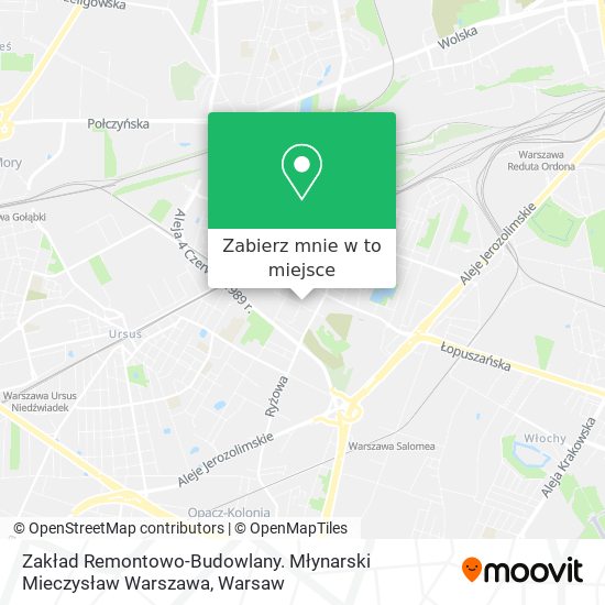 Mapa Zakład Remontowo-Budowlany. Młynarski Mieczysław Warszawa