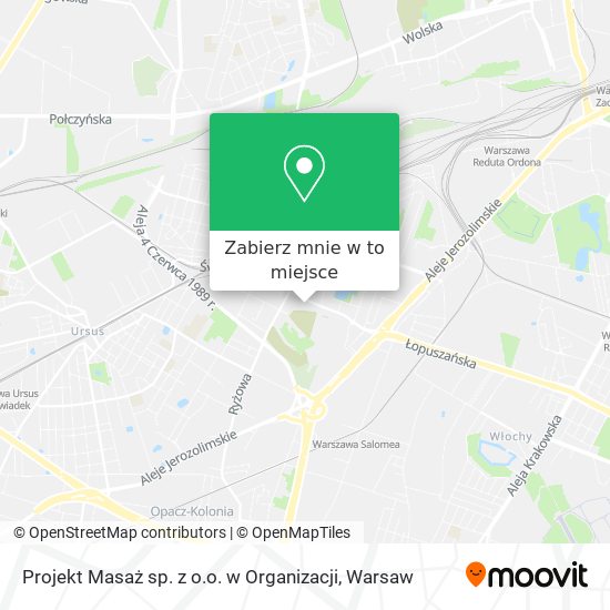 Mapa Projekt Masaż sp. z o.o. w Organizacji