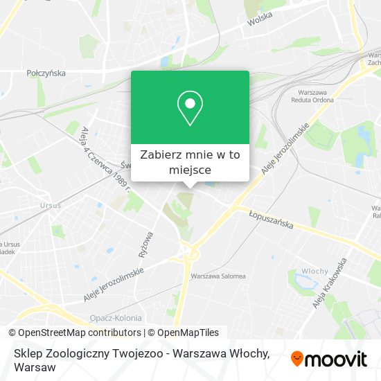 Mapa Sklep Zoologiczny Twojezoo - Warszawa Włochy