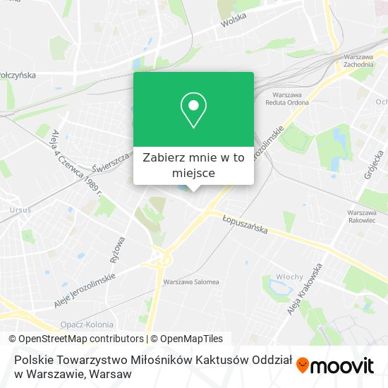 Mapa Polskie Towarzystwo Miłośników Kaktusów Oddział w Warszawie