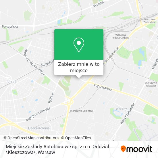 Mapa Miejskie Zakłady Autobusowe sp. z o.o. Oddział \Kleszczowa\