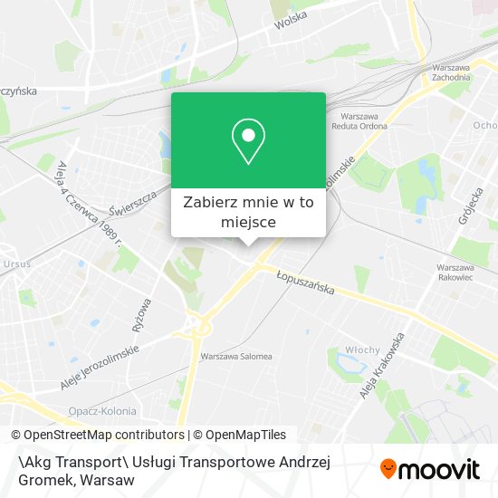 Mapa \Akg Transport\ Usługi Transportowe Andrzej Gromek