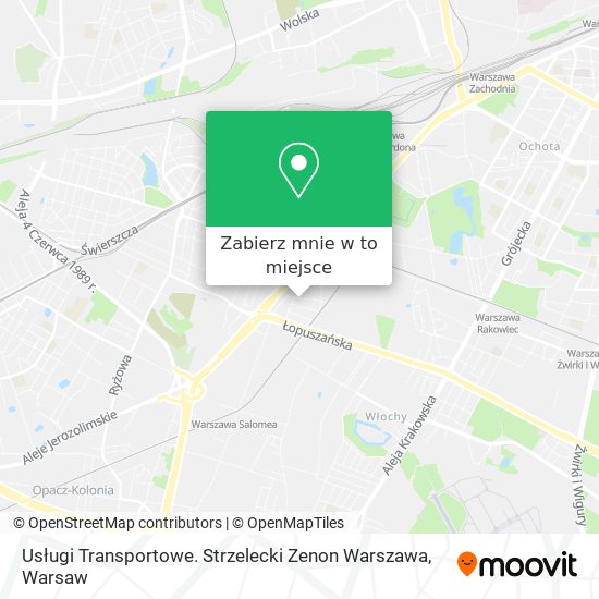 Mapa Usługi Transportowe. Strzelecki Zenon Warszawa