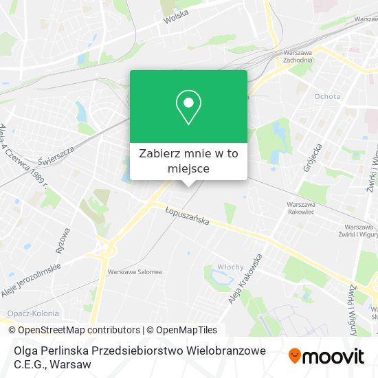 Mapa Olga Perlinska Przedsiebiorstwo Wielobranzowe C.E.G.