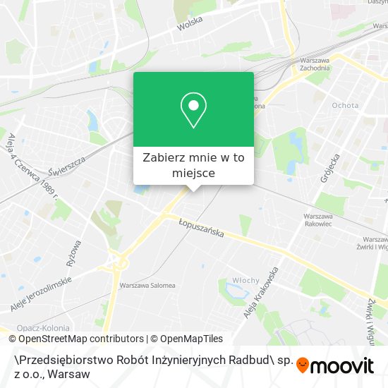 Mapa \Przedsiębiorstwo Robót Inżynieryjnych Radbud\ sp. z o.o.