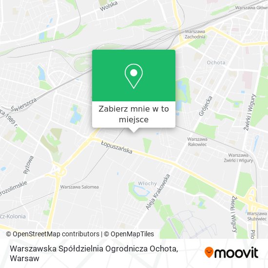 Mapa Warszawska Spółdzielnia Ogrodnicza Ochota