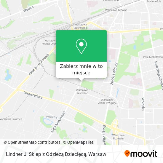 Mapa Lindner J. Sklep z Odzieżą Dziecięcą