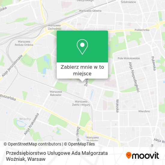 Mapa Przedsiębiorstwo Usługowe Ada Małgorzata Woźniak