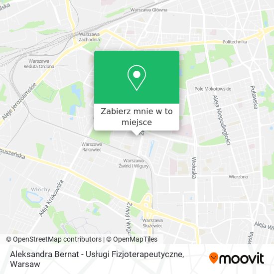 Mapa Aleksandra Bernat - Usługi Fizjoterapeutyczne