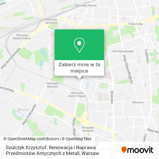 Mapa Szulczyk Krzysztof. Renowacja i Naprawa Przedmiotów Antycznych z Metali