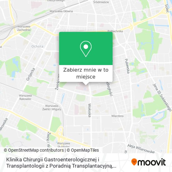 Mapa Klinika Chirurgii Gastroenterologicznej i Transplantologii z Poradnią Transplantacyjną