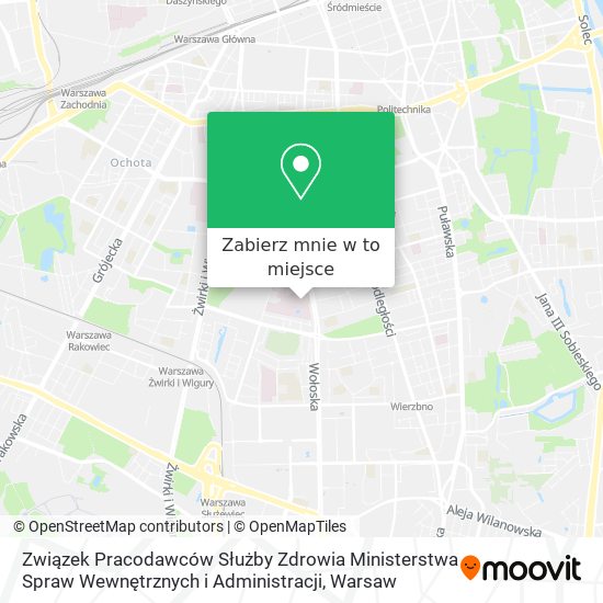 Mapa Związek Pracodawców Służby Zdrowia Ministerstwa Spraw Wewnętrznych i Administracji