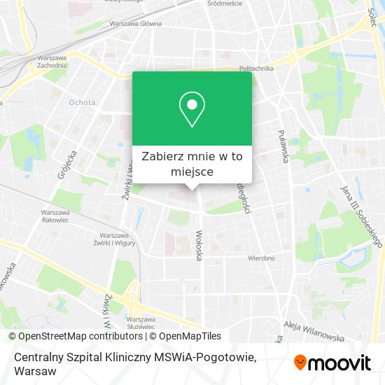 Mapa Centralny Szpital Kliniczny MSWiA-Pogotowie