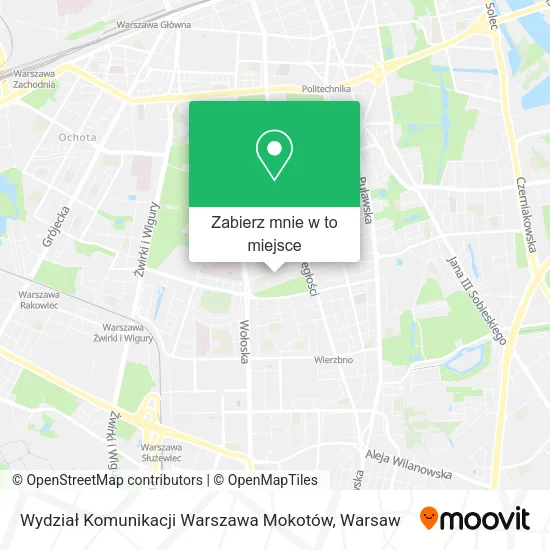 Mapa Wydział Komunikacji Warszawa Mokotów