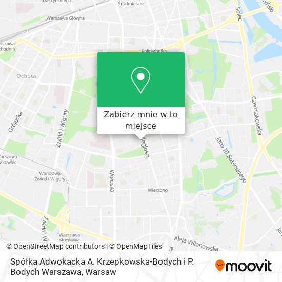 Mapa Spółka Adwokacka A. Krzepkowska-Bodych i P. Bodych Warszawa