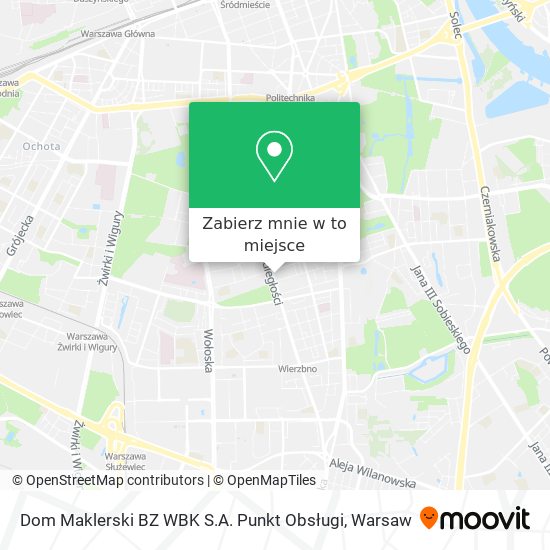 Mapa Dom Maklerski BZ WBK S.A. Punkt Obsługi