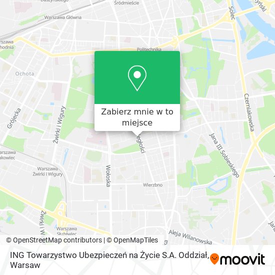 Mapa ING Towarzystwo Ubezpieczeń na Życie S.A. Oddział