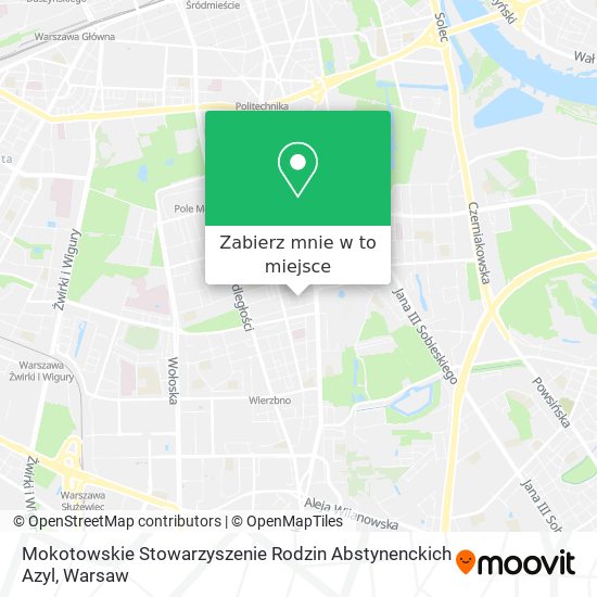 Mapa Mokotowskie Stowarzyszenie Rodzin Abstynenckich Azyl