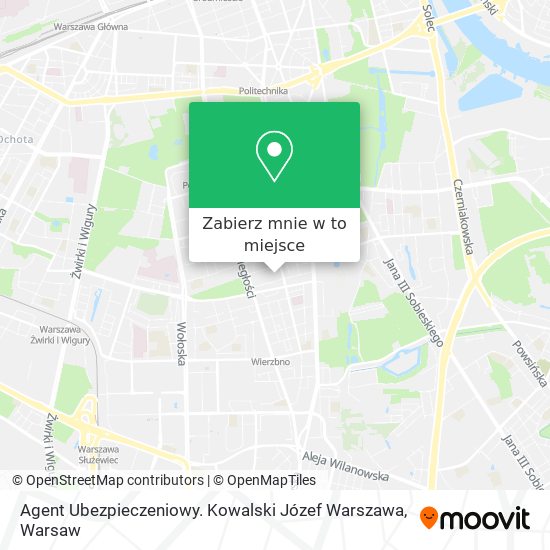 Mapa Agent Ubezpieczeniowy. Kowalski Józef Warszawa