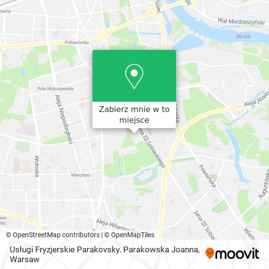 Mapa Usługi Fryzjerskie Parakovsky. Parakowska Joanna