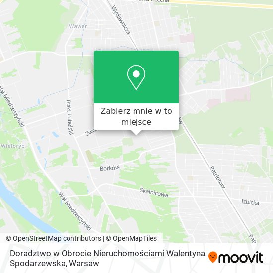 Mapa Doradztwo w Obrocie Nieruchomościami Walentyna Spodarzewska