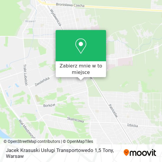 Mapa Jacek Krasuski Usługi Transportowedo 1,5 Tony