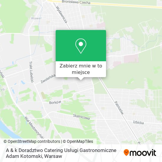 Mapa A & k Doradztwo Catering Usługi Gastronomiczne Adam Kotomski