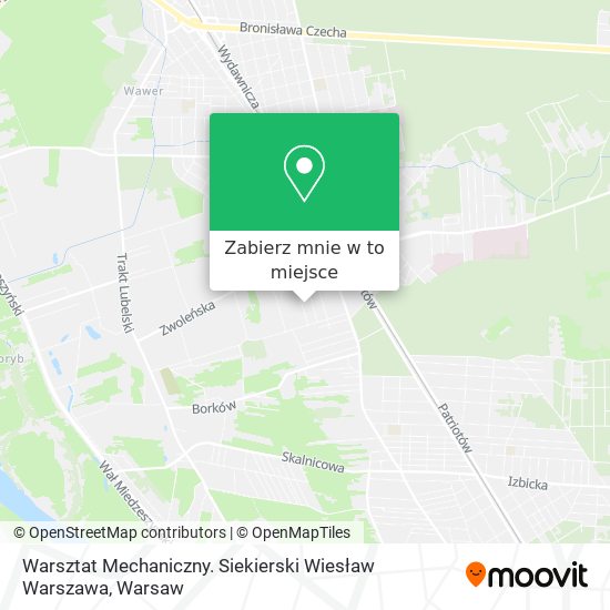 Mapa Warsztat Mechaniczny. Siekierski Wiesław Warszawa