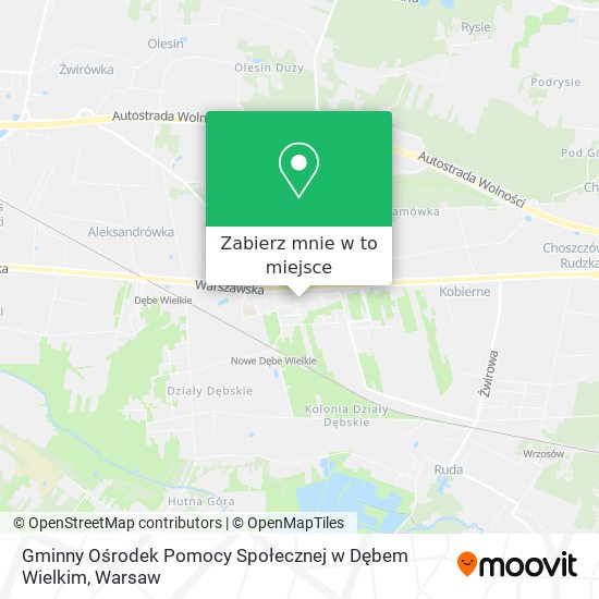 Mapa Gminny Ośrodek Pomocy Społecznej w Dębem Wielkim